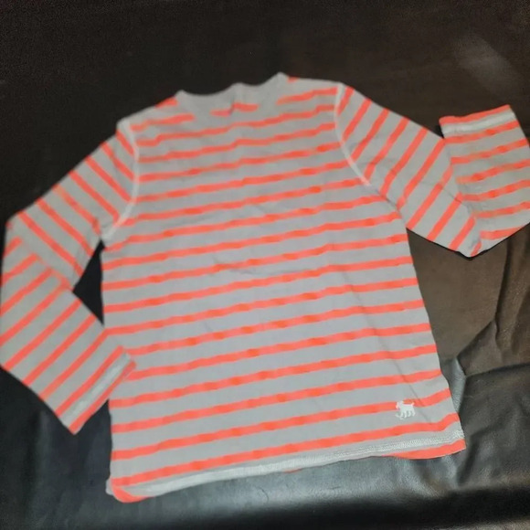 Mini Boden Other - Mini Boden Boys‎ Red Gray Striped Long Sleeve Shirt 9 10